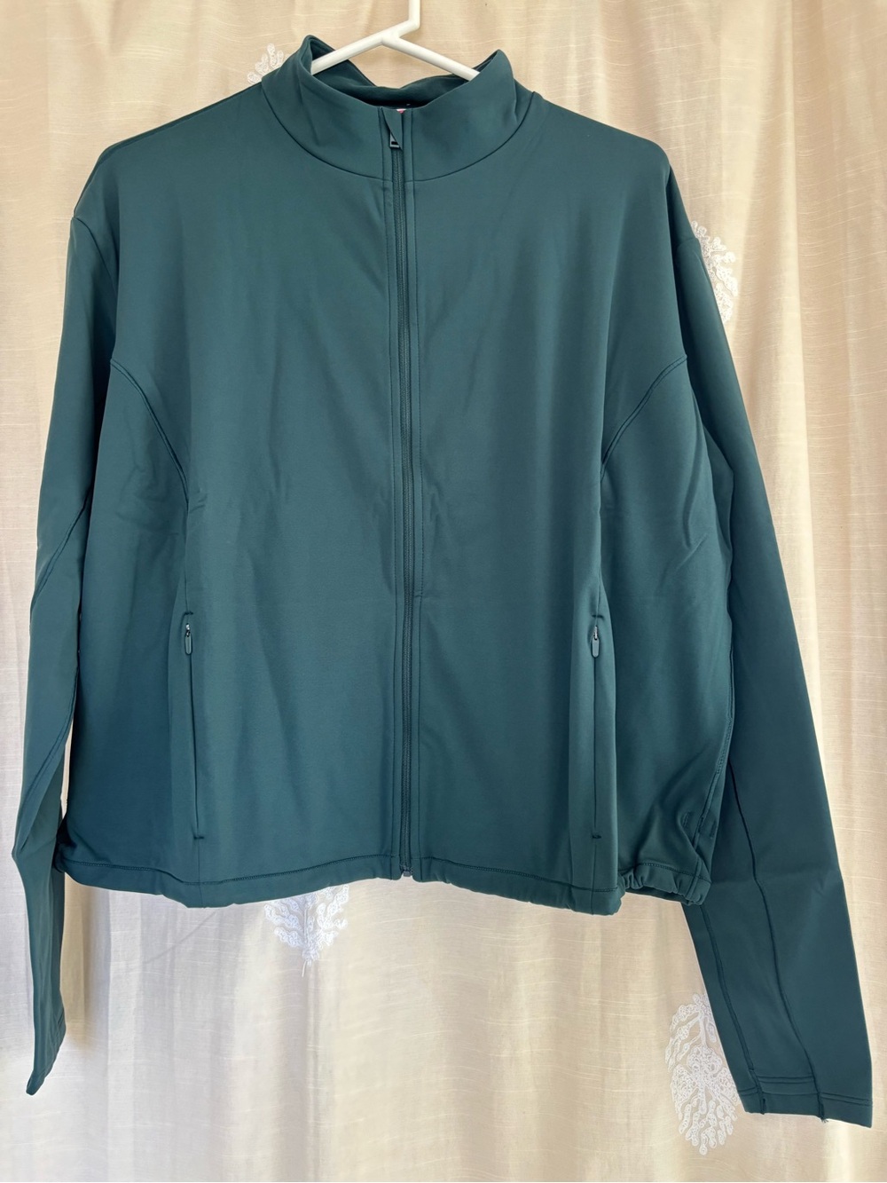 SPANX Brushed Full Zip Jacket in Meridian Dark Green Size XL NWT